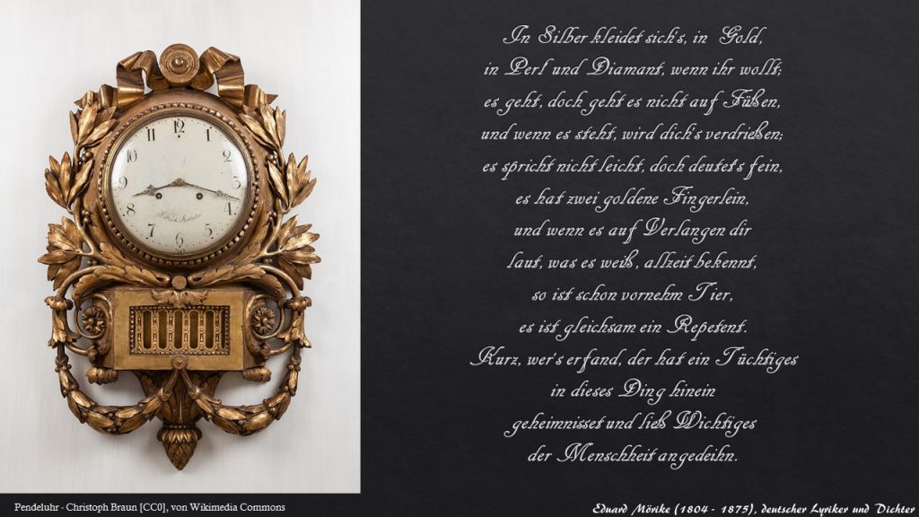 Eduard Möriker ein Gedicht über die Uhr