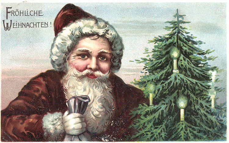 Fröhliche Weihnachten - historische Postkarte