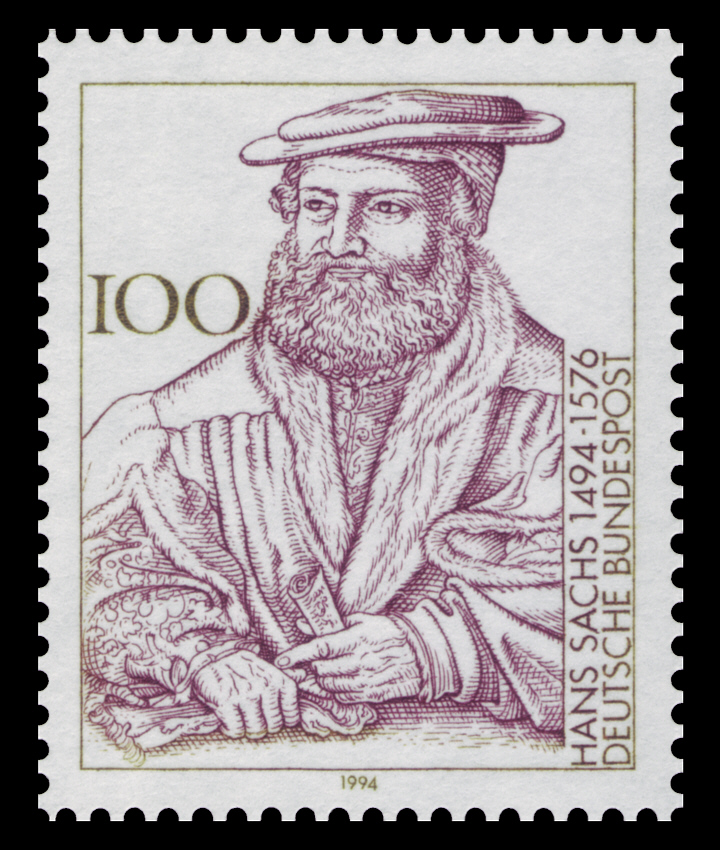 Briefmarke zum 500. Geburtstag von Hans Sachs