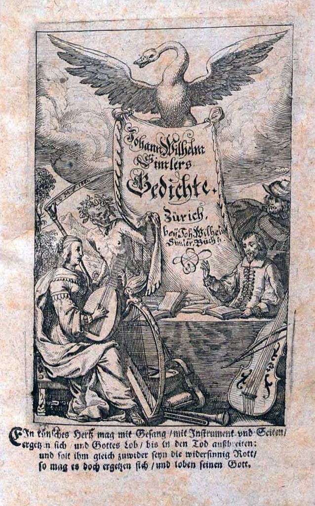 Johann Wilhelm Simler "Teutsche Gedichte" Deckblatt