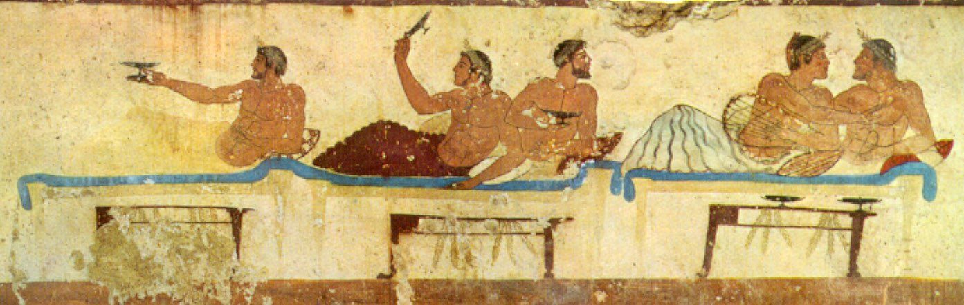 Griechisches Symposion, Fresko von 475 v. Chr.