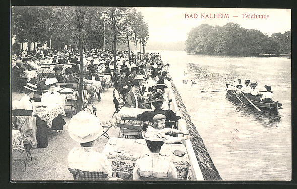 Das Teichhaus in Bad Nauheim - historische Postkarte