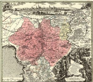 Matthäus Seutter: Karte des Hochstifts Paderborn um 1750