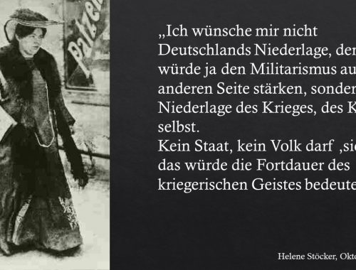 Helene Stöcker über Kriege, Militarismus und Deutschland