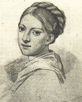 Ottilie von Goethe, Kreidezeichnung von H. Müller nach einer Bleistiftzeichnung von H. Junker.