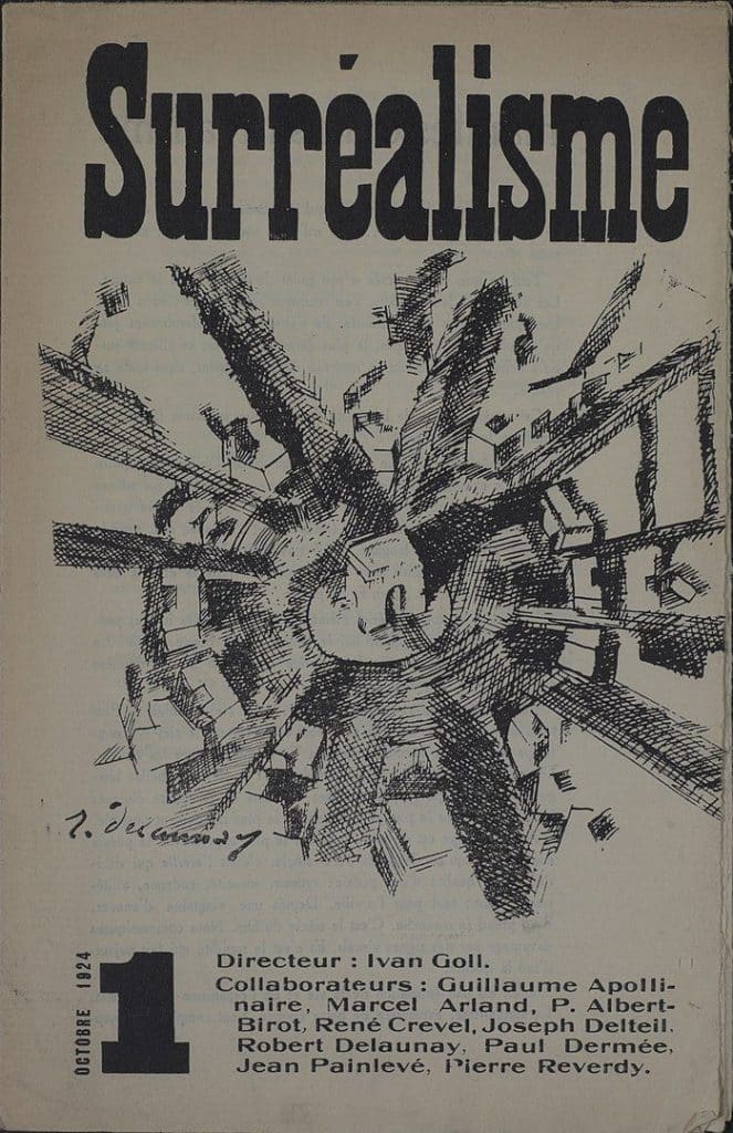 Robert Delaunay illustration on cover of Yvan Goll's Surréalisme, Manifeste du surréalisme, Volume 1, Number 1, October 1, 1924