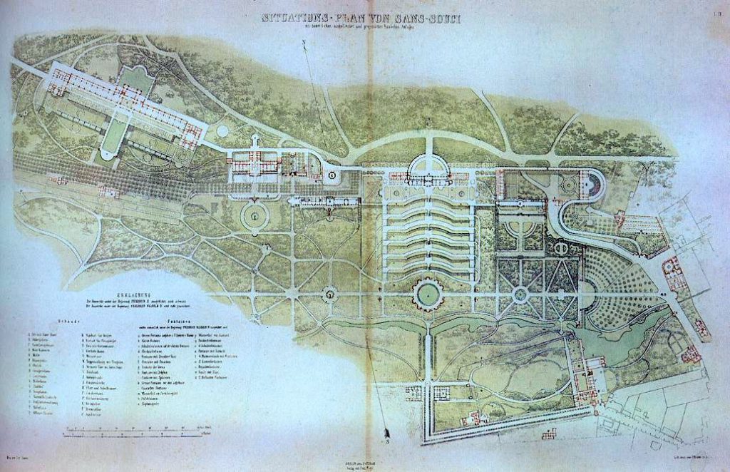 Situations-Plan von Sans-Souci, vor 1854, Carl Hesse
